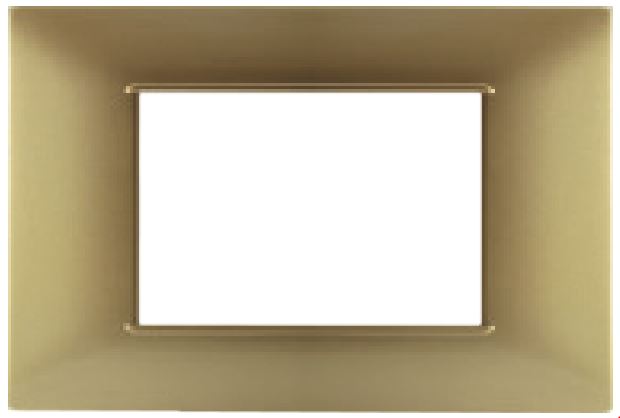 Placca 3P Tecnopolimero 12x8cm Oro compatibile Vimar Plana