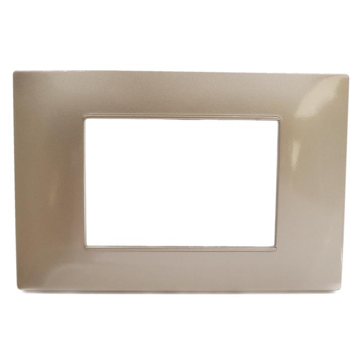 Placca 3P Tecnopolimero 12x8cm Champagne compatibile Vimar Plana 6970597464100 6003-13 EL1962