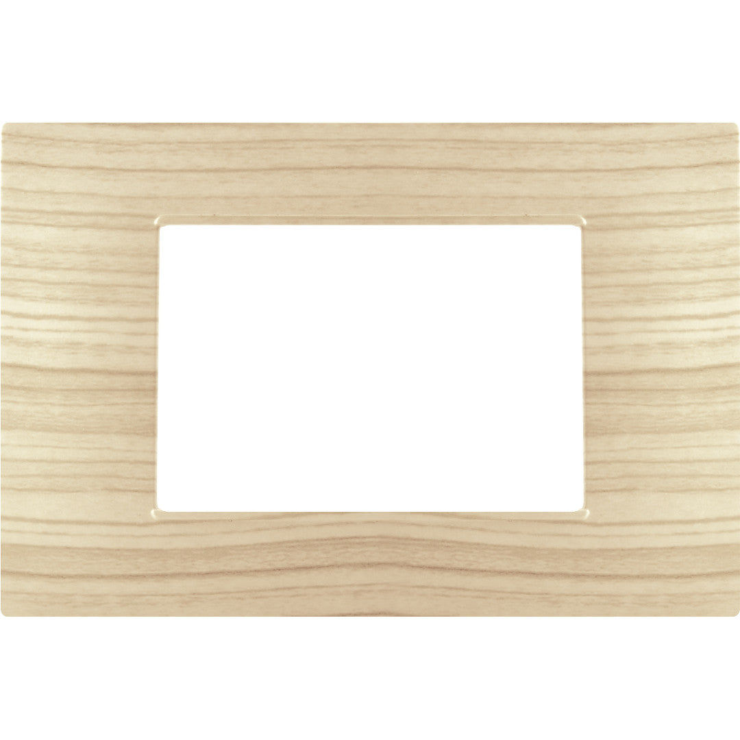 Placca 3P Tecnopolimero 12x8cm Abete compatibile Vimar Plana