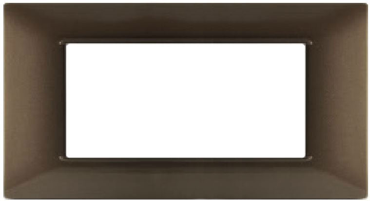 Placca 4P Tecnopolimero 14x8cm Rame compatibile Vimar Plana