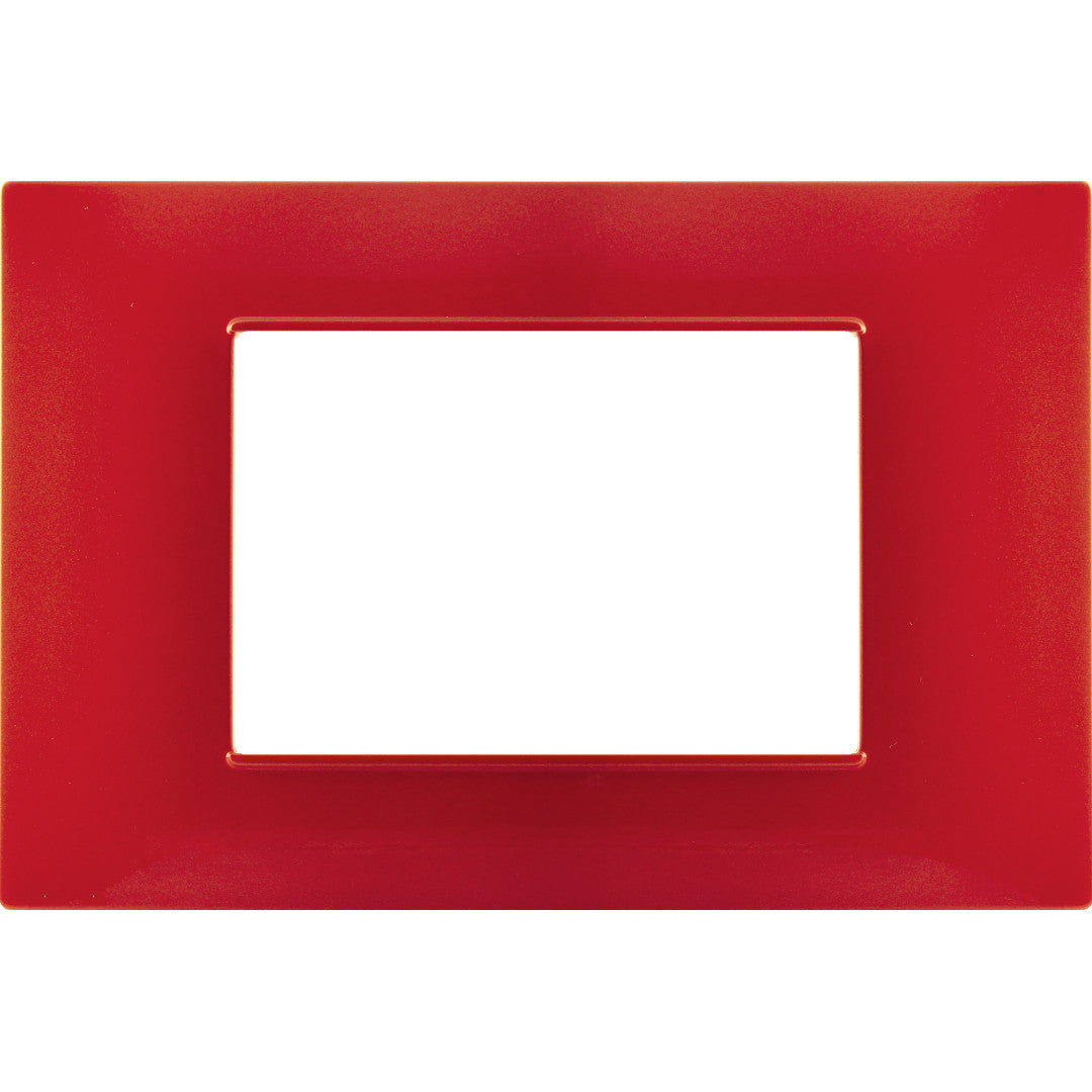 Placca 3P Tecnopolimero 12x8cm Corallo compatibile Vimar Plana