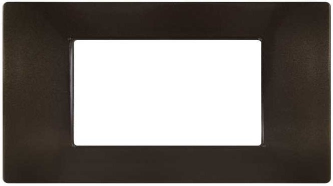 Placca 4P Tecnopolimero 14x8cm Bronzo compatibile Vimar Plana