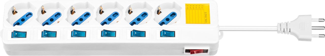 Multipresa 6 posti Schuko con interruttori 4040849102547 10254 EL1979