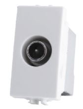 Presa TV passante 4.5x2x3cm Bianco compatibile Vimar Plana