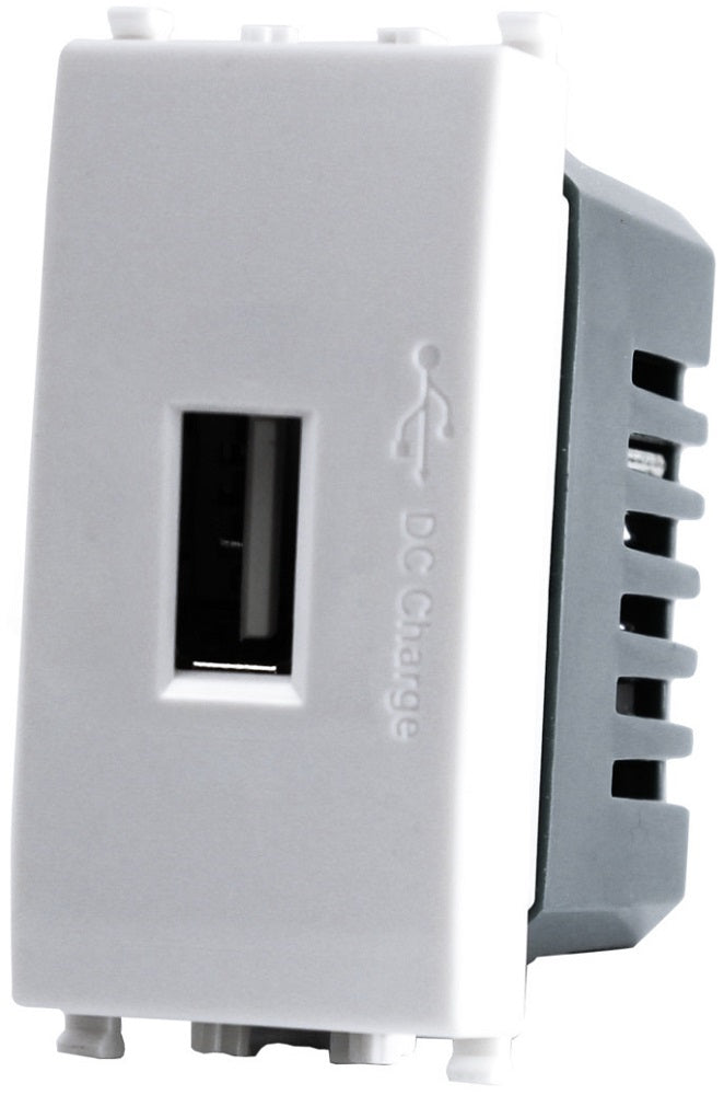 Alimentatore presa USB 5V 2A 4.5x2x4.5cm Bianco compatibile Vimar Plana