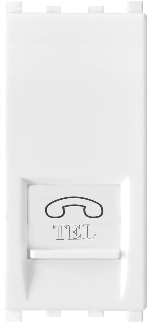 Presa telefono Bianco compatibile Vimar Plana