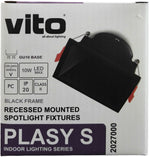 Supporto quadrato per faretto GU10 da incasso 83x83mm nero 6972538049810 2027000 EL2002