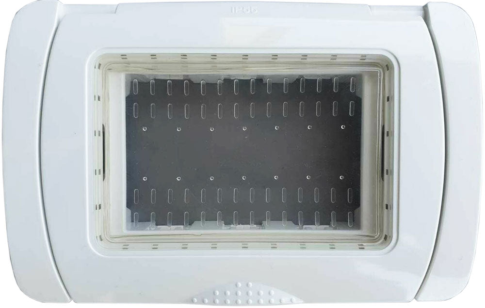 Placca Idrobox IP55 13x8.5cm 3P Bianco compatibile Vimar Plana