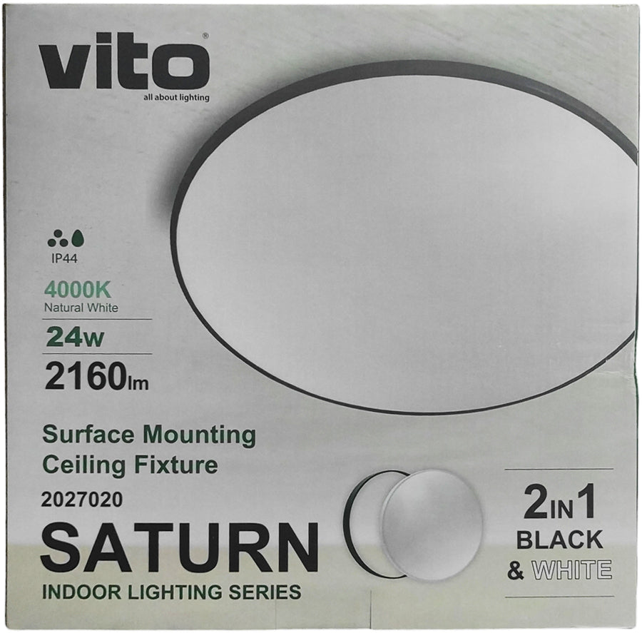 Plafoniera LED per interni 24W 4000K luce naturale Φ330*H55 bianco+nero 6972538049834 2027020 EL2026