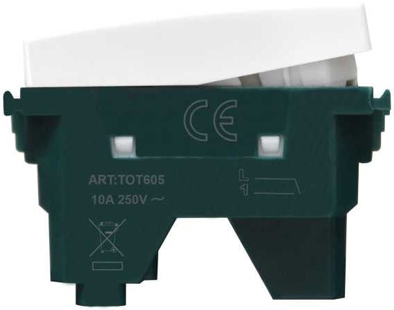 Pulsante 10A 250V Bianco compatibile Vimar 6970597462533 697059746253 605B EL2028