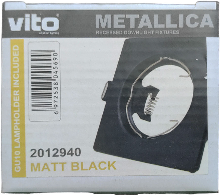 Supporto quadrato per faretto da incasso 80x80 nero 6972538045690 2012940 EL2071