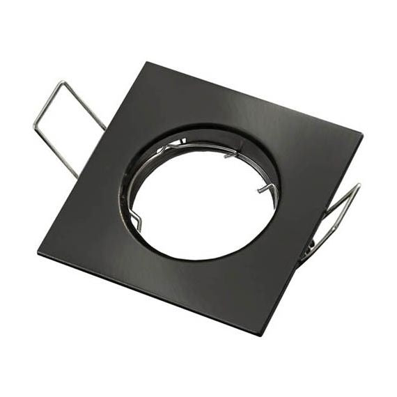 Supporto quadrato per faretto GU10  da incasso 80x80 nero