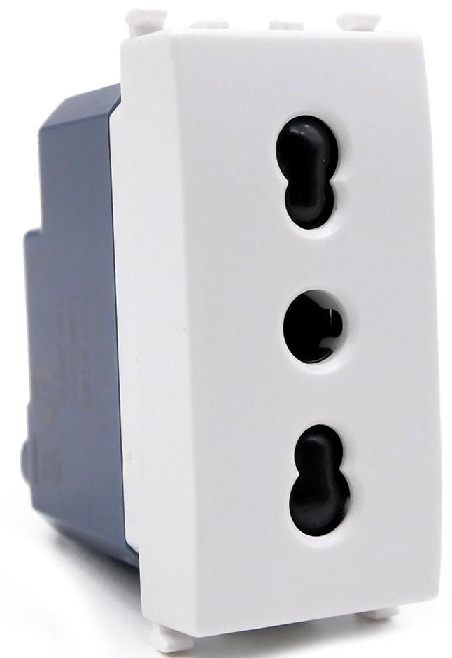 Presa bivalente 16A 250V bianca compatibile Vimar Arké 0793541340284 EL208