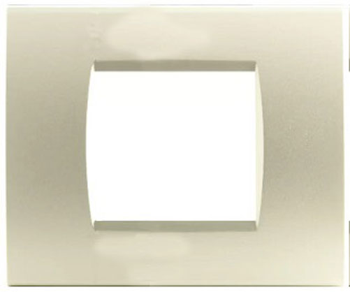 Placca in tecnopolimero 2 posti color champagne compatibile Living International