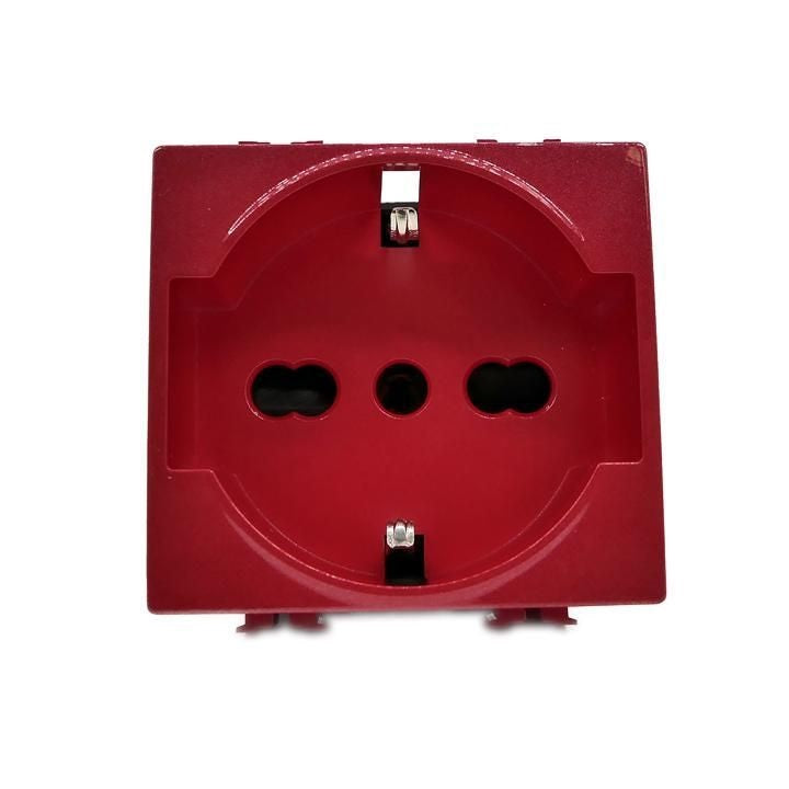 Presa schuko per segnalazione linea dedicata/emergenza rosso compatibile Bticino Living International 0793541333682 814R