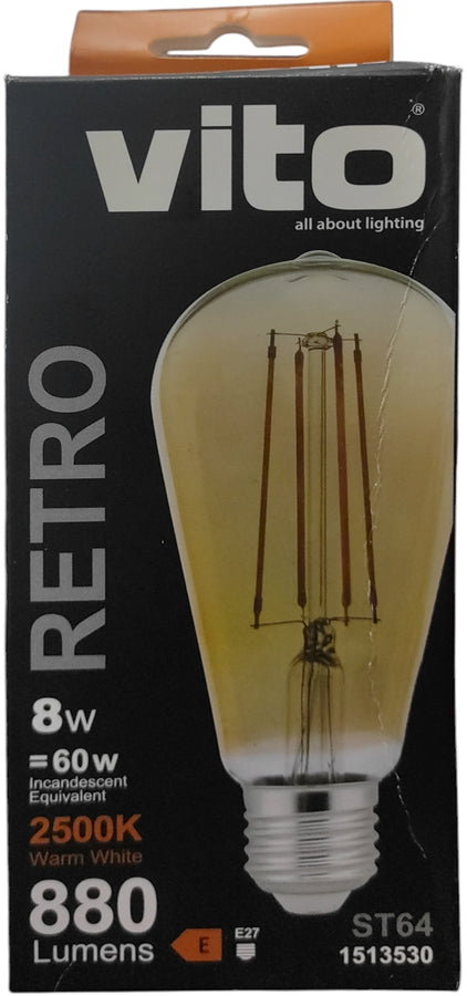 Lampadina LED retro 8W 880Lm E27 2500K luce calda EL2125 6970233831556 1513530
