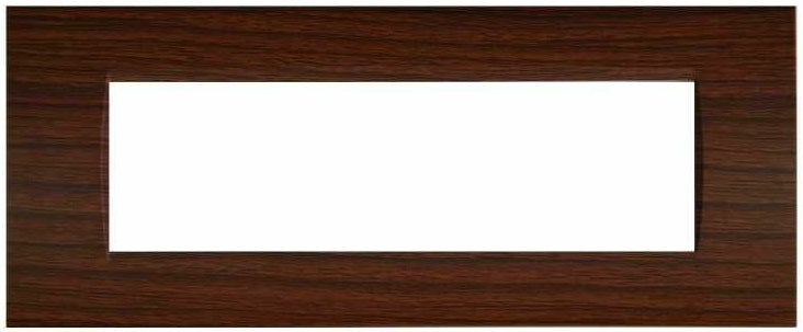 Placca 7 posti ciliegio compatibile Living International