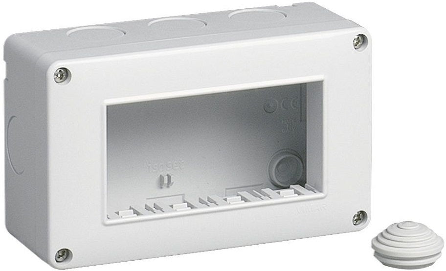 Box 4 moduli bianco compatibile Vimar Plana