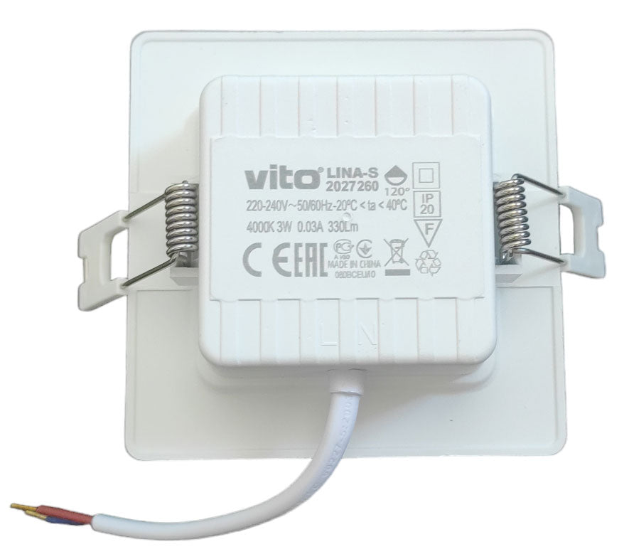 Pannello LED quadrato da incasso 80*80mm 3w luce naturale 6970233830481 2027260 EL2195