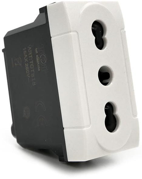 Presa bivalente 10-16A 250V compatibile Living International Bianco