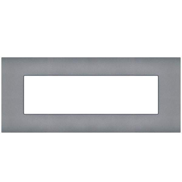 Placca 7 posti grigio compatibile Vimar Arkè 0793541339752 R9007-8 EL2249