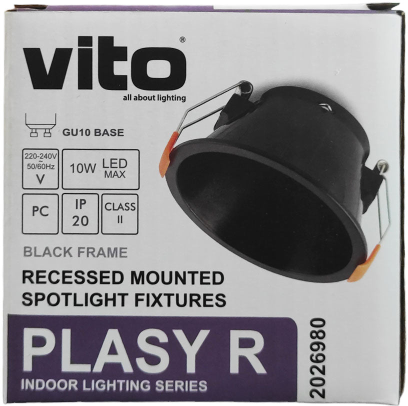 Supporto tondo per faretto GU10 da incasso Φ83mm nero 6972538049797 2026980 EL2251