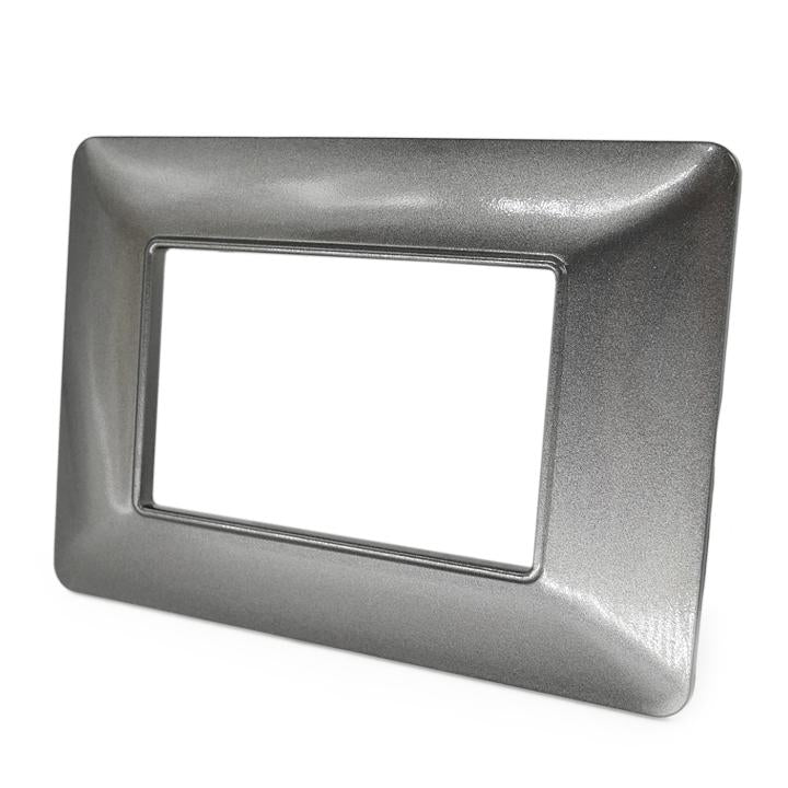 Placca 3 posti grigio scuro compatibile Bticino Matix  M8003 T-11 0793541333095 EL2256