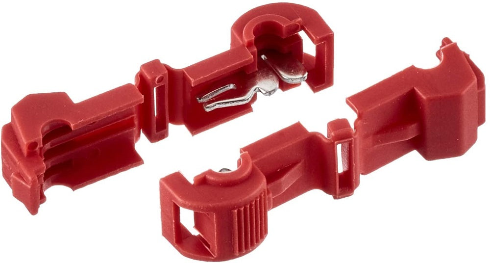 Morsetto di collegamento per filo a T rosso 100pz