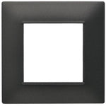 Placca 2 posti testa di moro Soft Touch compatibile Vimar Plana