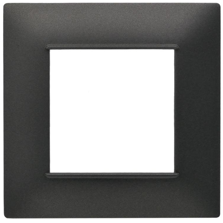 Placca 2 posti testa di moro Soft Touch compatibile Vimar Plana