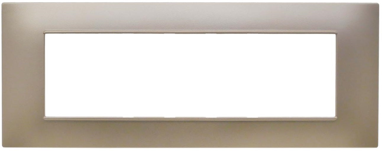 Placca 7 posti champagne Soft Touch compatibile Vimar Plana