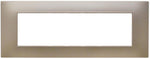 Placca 7 posti champagne Soft Touch compatibile Vimar Plana