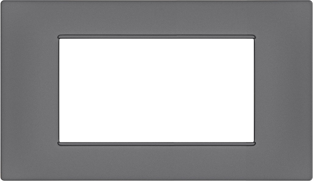 Placca 4 posti grigio Soft Touch compatibile Vimar Plana