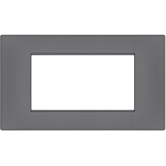 Placca 4 posti grigio Soft Touch compatibile Vimar Plana