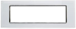 Placca in vetro bianco 7 posti compatibile Living International 6970597468702 8007bl EL2283