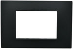 Placca 3 posti nera Soft Touch compatibile Vimar Plana