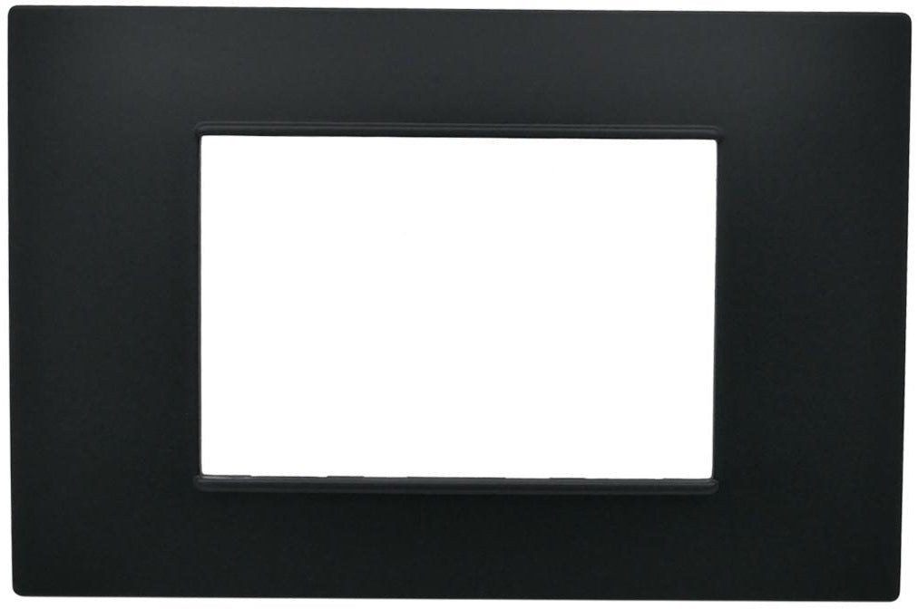 Placca 3 posti nera Soft Touch compatibile Vimar Plana