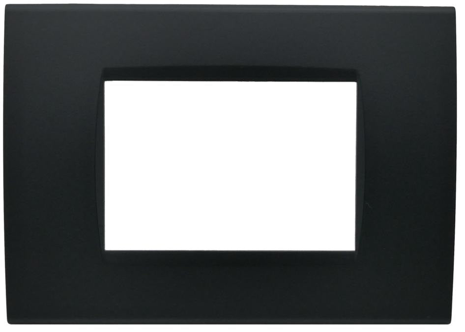 Placca 3 posti nera Soft Touch compatibile Living International
