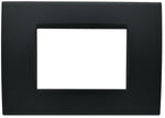 Placca 3 posti nera Soft Touch compatibile Living International