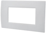 Placca 4 posti bianca Soft Touch compatibile Living International