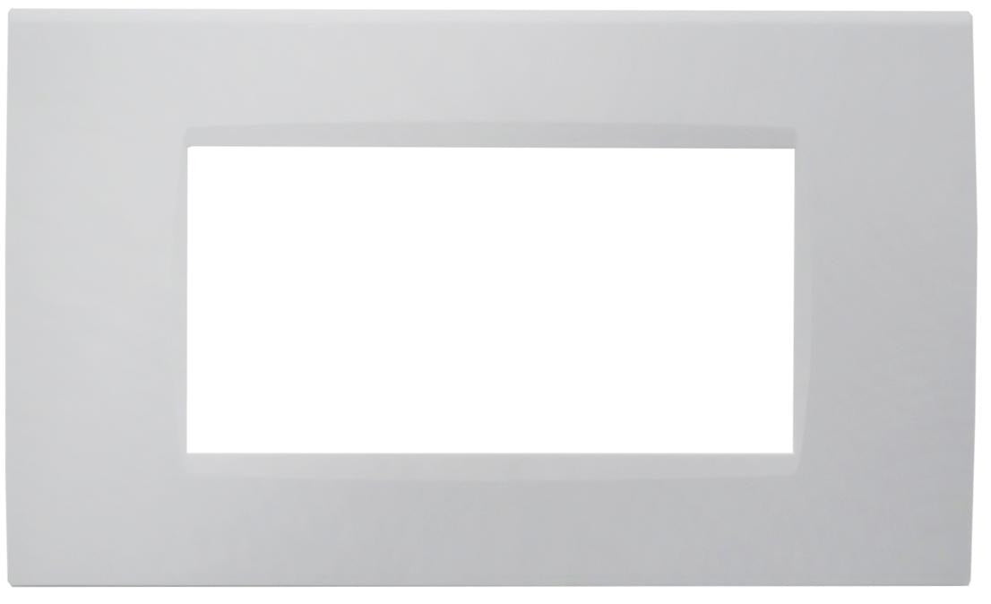 Placca 4 posti bianca Soft Touch compatibile Living International