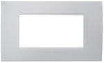 Placca 4 posti bianca Soft Touch compatibile Living International