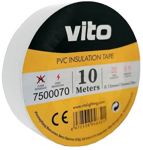 Nastro isolante 15mm 10m bianco Vito 6972538046314 7500070 EL2335