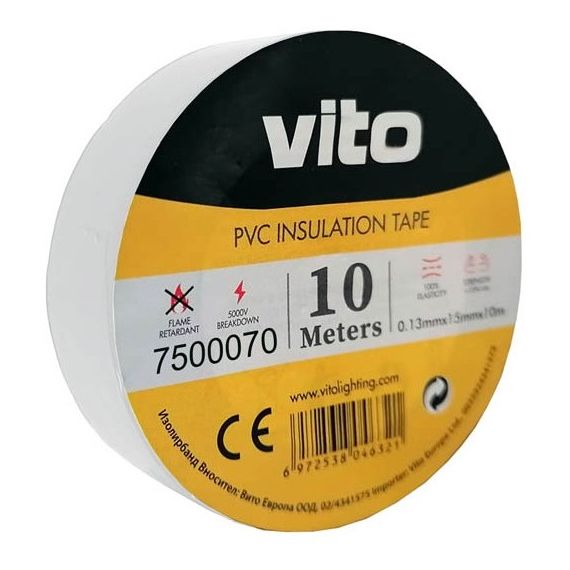 Nastro isolante 15mm 10m bianco Vito