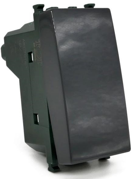 Deviatore unipolare 16A-250V nero compatibile Vimar Plana