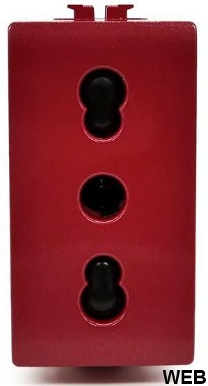 Presa bivalente 10-16A per segnalazione linea dedicata/emergenza rossa compatibile Living International 6970597469013 818R EL1019