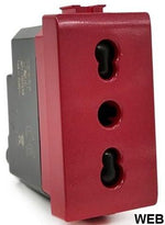 Presa bivalente 10-16A per segnalazione linea dedicata/emergenza rossa compatibile Living International