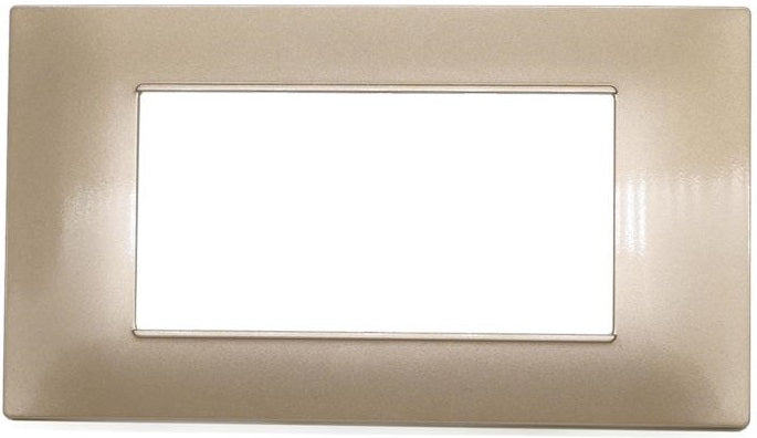 Placca in tecnopolimero 4 posti color champagne compatibile Vimar Plana