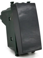 Pulsante unipolare 10A-250V nero compatibile Vimar Plana