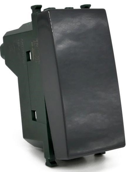 Pulsante unipolare 10A-250V nero compatibile Vimar Plana